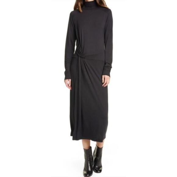 rag & bone Dresses & Skirts - Rag & Bone NWT Black Draped Shaw Midi Dress- Size XXS